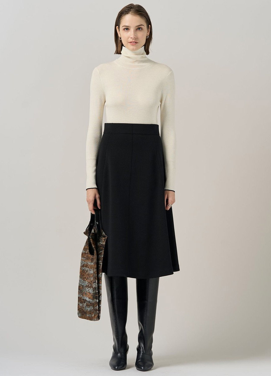 壓縮羊毛高腰針織長裙